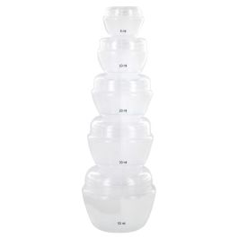 Cosmetic Club Juego De 5 Botes Para Maquillaje Con Tapa De Rosca 5ml 10ml 20ml 30ml 50ml