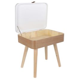 Home Deco Factory Essentiel Mesita de Noche Maleta Vintage Bicolor 40x30x51 cm