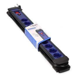Edm Base Múltiple 10 Tomas con Interruptor Luminoso y Protección Sobretensiones, Cable 3m, Negro/Azul Precio: 28.49999999. SKU: S7915769