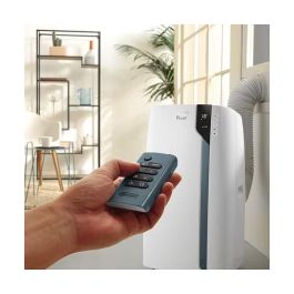 De'Longhi PAC EX105 A+++ Climatizador Móvil Monobloc, 10000 BTU/h, Función Enfriamiento, Deshumidificador y Ventilador, 56 l/h, Blanco