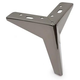 Q&Q Pata Metálica Togo de Metal Duradero para Sofá y Mueble, Acabado Níquel Oscuro, Altura 100mm
