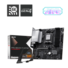 MSI 911-7E77-002 Placa Base PRO B840M-P WIFI6E AMD B840 Zócalo AM5 micro ATX DDR5 Wi-Fi 6E 2.5G Ethernet Bluetooth 5.3