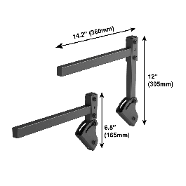 ISOACOUST V120 Soporte en L para Altavoces de Audio Profesional - Montaje en Techo/Pared, Inclinable hasta 45°, Altura Ajustable