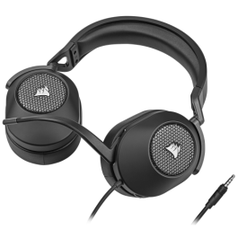 Corsair CA-9011270-EU Auriculares Alámbrico de Mano para Juego, Cancelación de Ruido, Carbono