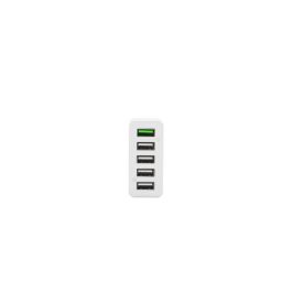CoreParts Multi-Port USB Charger White 50W 5V 2.4A USB-A 5-ports with 2.4A each (Green port=QC3.0) Including 1.2m EU Power Cord, Multi-Port Charger CoreParts Multi-Port USB Charger White 50W 5V 2.4A USB-A 5-ports with 2.4A each (Green port=QC3.0) Including 1.2m EU Power Cord, Multi-Port Charger