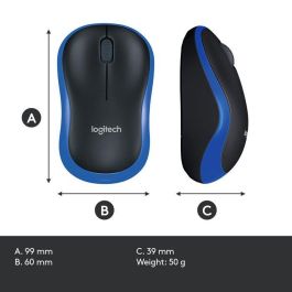 Logitech Ratón Inalámbrico M185 Plug-and-Play, Transmisión Rápida, Conveniencia y Libertad Inalámbrica, Larga Duración Batería