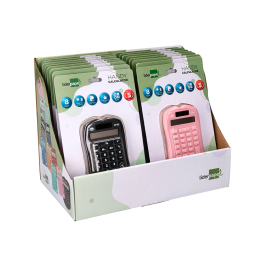 Liderpapel Calculadora xf44 Bolsillo 8 Dígitos Solar y Pila 94x59,5x10,5mm Colores Negro Verde Rosa Exp de 16