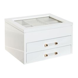 DKD Home Decor Joyero Moderno Blanco Crema 18 x 14 x 23 cm Acrylic