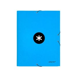 Carpeta Antartik Gomas A4 3 Solapas Carton Forrado Color Azul