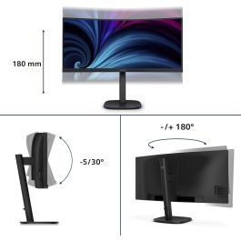 Philips 34B2U3600C Monitor 34" VA Curvo UWQHD 3440x1440 4ms 120Hz USB-C con KVM y Ethernet