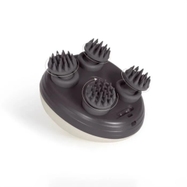 LIVOO DOS202 Masajeador de Cabeza y Cuero Cabelludo, 2 Horas, 96 Púas, 4 Cabezales, 3 Modos, IPX4, Crema / Gris Oscuro