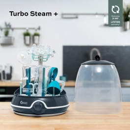 Babymoov Turbo Steam (+) Esterilizador 2 en 1, Esteriliza Rápido, Gran Capacidad para 6 Botellas y Accesorios, Universal