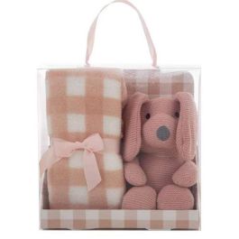 Set caja manta cuadros 90 x75 cm rosa palo + perro 26 cm Precio: 15.49999957. SKU: B12M3CAVX4