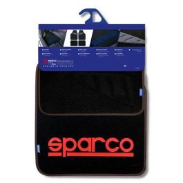 SPARCO SPC1903 Alfombra Moqueta Roja 4 Piezas con Talonera Antideslizante, Ajuste Universal, Fácil Limpieza, Diseño Deportivo
