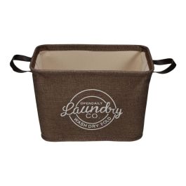 Cesto para la Ropa Sucia Versa Marrón Poliéster PVC Metal EVA 38 x 25 x 26 cm