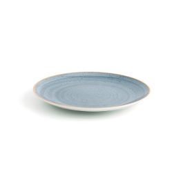Ariane Plato Llano Terra Porcelana Cerámica Azul Ø24 cm (6 Unidades) Apto Microondas Horno Lavavajillas Resistente Choque Térmico