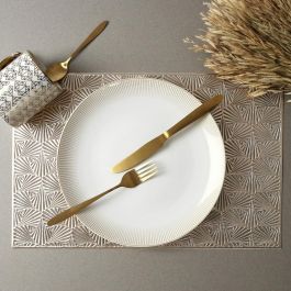 Home Deco Factory Individual Ginkgo Calado 45x30 cm Colores Surtidos Dorado Plateado