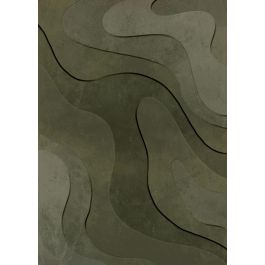 Cuadro Home ESPRIT Verde Beige Gris oscuro Poliestireno Madera MDF Abstracto Escandinavo (2 Unidades)