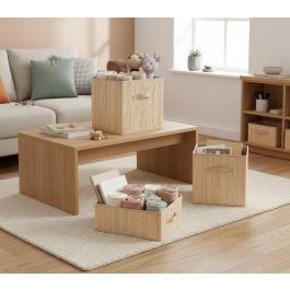 Inde Cesta de Ordenación Bambú y TNT 32 x 25 x 18 cm (12 Unidades)