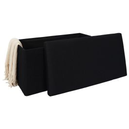 Banco-Puf Plegable Atom Negro Home Deco Factory Banco-Puf Plegable Atom Negro Home Deco Factory