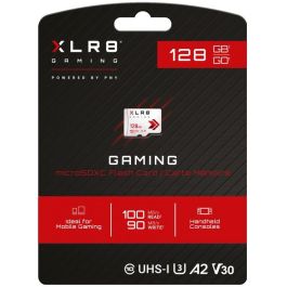 PNY MicroSDXC 128GB XLR8 Gaming Clase 10 U3 V30 A1 - Tarjeta de Memoria Flash 100MB/s Lectura, 90MB/s Escritura