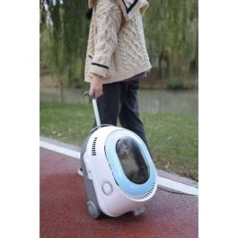 M Pets AUC1712323649389 Caja de transporte Trolley Completa Azul y Blanco