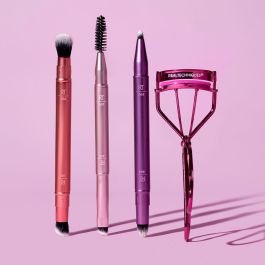 Real Techniques DOUBLE TIME BRUSH + LAST Set 4 Piezas Brochas Doble Punta y Rizador Pestañas Maquillaje Ojos y Cejas Real Techniques DOUBLE TIME BRUSH + LAST Set 4 Piezas Brochas Doble Punta y Rizador Pestañas Maquillaje Ojos y Cejas