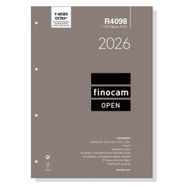 Finocam R4098 Recambio Anual Agenda de Anillas Open 2026 - 1 Día Página, 210x297 mm, Enero-Diciembre + Meses Complementarios Precio: 23.78999997. SKU: B14V4DA888