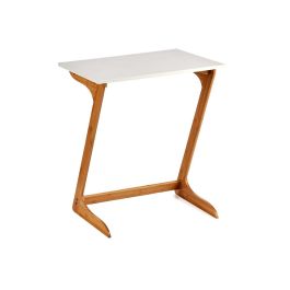 Kinvara Mesa Auxiliar de Bambú 40x68.5x60 cm Blanco/Natural (4 Unidades)