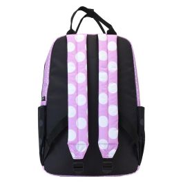 Loungefly Minnie Disney Rock the Dots - Mochila de nylon floral con detalles de apliques y bordados, tirantes ajustables