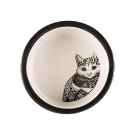 Comedero para Mascotas Trixie Blanco Negro 300 ml 0,3 L Cerámica