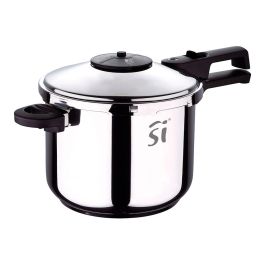 San Ignacio Olla a presión 6 l acero inoxidable creta Ø22cm, compatible con inducción, sg-1523