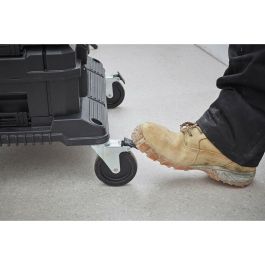 Stanley FMST1-71972 Módulo de Rodillos TSTAK FATMAX, 4 Ruedas 360° con Freno, Resina Resistente, Compatible PRO-STACK