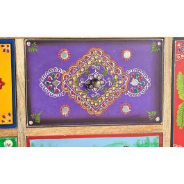 Giner y Colomer Mueble de Madera de Mango Pintado a Mano Multicolor 90x112 cm