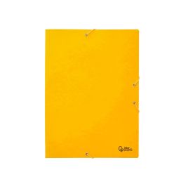 Carpeta Liderpapel Gomas Folio 3 Solapas Carton Simil Prespan Amarilla 10 unidades