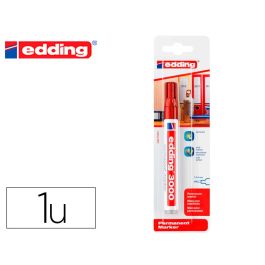 Rotulador Edding Marcador Permanente 3000 Rojo N.2 Punta Redonda 1,5-3 mm Blister De 1 Unidad