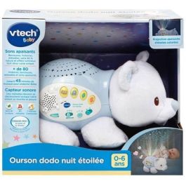 Vtech Baby Dodo Starry Night Bear | Luz nocturna musical y proyector de estrellas con sensor de sonido, 4 modos y temporizador 0-6 años