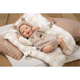 Muñecas Arias Muñeco Reborn Ruben c/cojin, Cuerpo Blando 45 cm