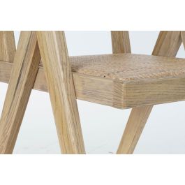 DKD Home Decor Silla Horeca Square Fuyang Vintage Natural 60 x 86 x 56.5 cm Olmo y Ratan (2 Unidades)