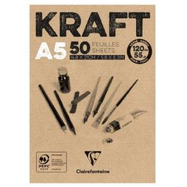 Bloc De Dibujo Clairefontaine Kraft Encolado Marron Verjurado A5 120G 50H (Set de 5) Precio: 12.94999992. SKU: B18NNZD6F2