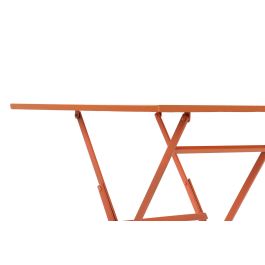 DKD Home Decor Mesa Terraza y Jardín Balcony Coral Metal Plegable Balcón Set de 3 Piezas 60 x 75 x 60 cm