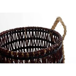 DKD Home Decor Cesta Tropical Lila Natural Seagrass Set de 3 39 x 41 x 39 cm