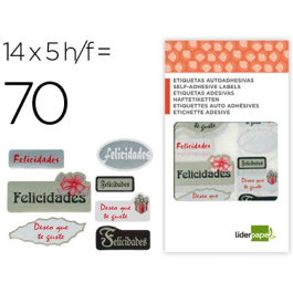 Liderpapel Etiqueta Adhesiva Felicidades / Deseo que te guste Sobre 70 Unidades Precio: 11.68999997. SKU: B1KHTZVQC4