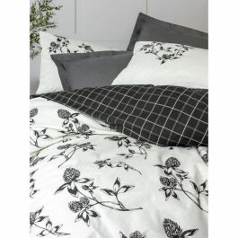 ASI8684283425839 Juego de Cama 100% Algodón Antracita, 1 Funda Nórdica 220x240 cm y 2 Fundas Almohada 60x60 cm
