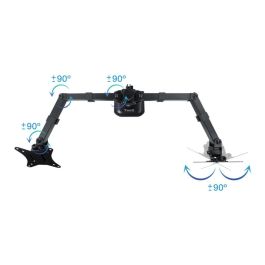 TooQ Soporte de Mesa para 2 Monitores DB1802TN-B Giratorio Inclinable hasta 8kg Negro