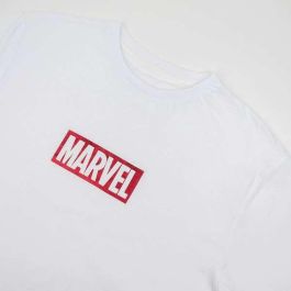 Camiseta de Manga Corta Hombre Marvel Blanco Adultos S
