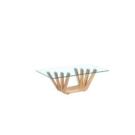 Mesa de Centro DKD Home Decor Cristal nogal (130 x 70 x 42 cm) Precio: 355.50000013. SKU: S3034406