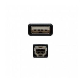 Nanocable 10.01.0104-BK Cable USB 2.0 Tipo A a B Macho, Negro, 3 Metros