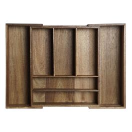 DKD Home Decor Cubertero Organizador Natural Acacia 30 x 7 x 35 cm