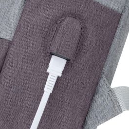 Rivacase 7562 Mochila Prater para Portátil 15.6" Gris/Moca con Puerto USB y Resistente al Agua